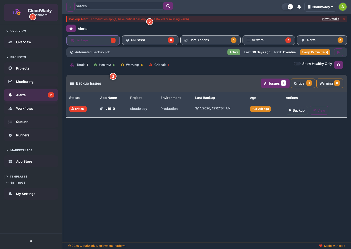 Server Cleanup Alerts